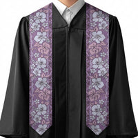 Hawaii Vintage Violet Hibiscus Tapa Pattern Graduation Stole LT05 - Polynesian Pride