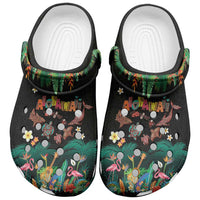 Hawaiian Alohawaii Clogs Shoes Tribal Sea Animals Tattoo and Tropical Plants - Polynesian Pride