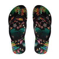 Hawaiian Alohawaii Flip Flops Tribal Sea Animals Tattoo and Tropical Plants - Polynesian Pride