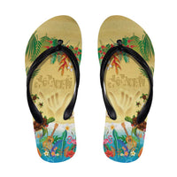 Hawaiian Alohawaii Flip Flops Tropical Plants and Animals on The Beach - Polynesian Pride