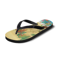 Hawaiian Alohawaii Flip Flops Tropical Plants and Animals on The Beach - Polynesian Pride