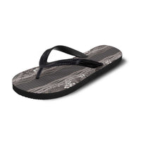 Hawaiian Art Flower Tribal with Lei Flip Flops Palaka Pattern Grayscale - Polynesian Pride