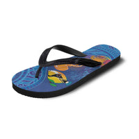 Hawaiian Funny Fruits Sea Animals Flip Flops Mango Reef Triggerfish and Pineapple Turtle and Mandarin Jellyfish