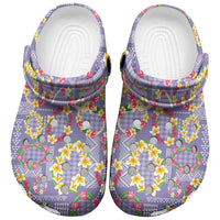 Hawaiian Leis Clogs Shoes Kakau Tattoos and Palaka Pastel Purple Color LT03 Purple - Polynesian Pride