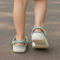 Hawaiian Leis Clogs Shoes Kakau Tattoos and Palaka Pastel Teal Color LT03 - Polynesian Pride