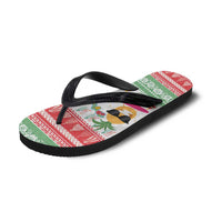 Hawaiian Mele Kalikimaka Flip Flops Funny Pineapple Surfing with Map Christmas Stripe Elements