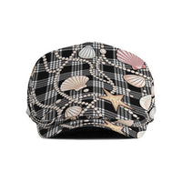 Hawaiian Ocean Seashells Jeff Hat Black Palaka Pattern LT01 Black - Polynesian Pride