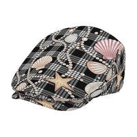 Hawaiian Ocean Seashells Jeff Hat Black Palaka Pattern LT01 - Polynesian Pride