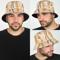 Hawaiian Ohia Lehua Lei Bucket Hat Plaid Palaka Ahiehie Pattern - Polynesian Pride