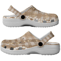 Hawaiian Ohia Lehua Lei Clogs Shoes Plaid Palaka Kalaihaahaa Pattern - Polynesian Pride