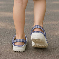 Hawaiian Ohia Lehua Lei Clogs Shoes Plaid Palaka Uliuli hohonu Pattern - Polynesian Pride