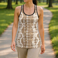 Hawaiian Ohia Lehua Lei Hollow Tank Top Plaid Palaka Kalaihaahaa Pattern - Polynesian Pride
