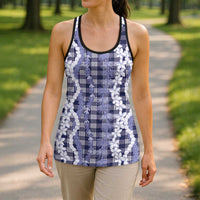 Hawaiian Ohia Lehua Lei Hollow Tank Top Plaid Palaka Uliuli hohonu Pattern - Polynesian Pride