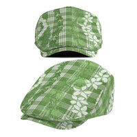 Hawaiian Ohia Lehua Lei Jeff Hat Plaid Palaka Omaomao Pattern - Polynesian Pride