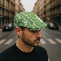 Hawaiian Ohia Lehua Lei Jeff Hat Plaid Palaka Omaomao Pattern - Polynesian Pride