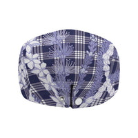 Hawaiian Ohia Lehua Lei Jeff Hat Plaid Palaka Uliuli hohonu Pattern - Polynesian Pride