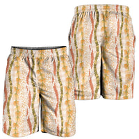 Hawaiian Ohia Lehua Lei Shorts for Men Plaid Palaka Ahiehie Pattern - Polynesian Pride