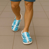 Hawaiian Quilt Clogs Shoes Vintage Pattern Blue - Polynesian Pride