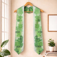 Hawaiian Quilt Graduation Stole Vintage Pattern Green
