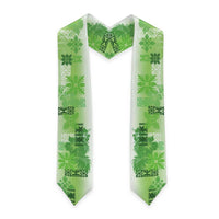 Hawaiian Quilt Graduation Stole Vintage Pattern Green
