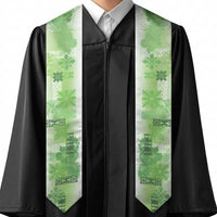 Hawaiian Quilt Graduation Stole Vintage Pattern Green