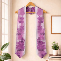 Hawaiian Quilt Graduation Stole Vintage Pattern Pink