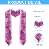 Hawaiian Quilt Graduation Stole Vintage Pattern Pink