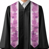 Hawaiian Quilt Graduation Stole Vintage Pattern Pink