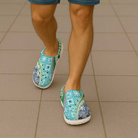 Hawaiian Quilt Pattern Clogs Shoes Fresh Color Mixed - Polynesian Pride