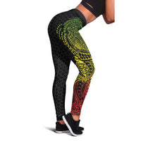 Hawaiian Traditional Tattoos Leggings Kakau Tribal Tropical Plant Motif Kanaka Maoli Flag Color Inspired