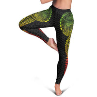 Hawaiian Traditional Tattoos Leggings Kakau Tribal Tropical Plant Motif Kanaka Maoli Flag Color Inspired