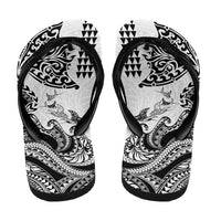 Hawaiian Tribal Manta Ray Flip Flops Kakau Tattoo and Polynesian Art Motif Pattern