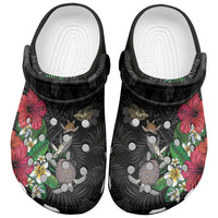 Hawaiian Tropical Plants and Turtles Clogs Shoes Polynesian Art Motifs