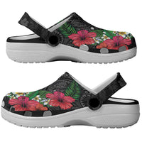 Hawaiian Tropical Plants and Turtles Clogs Shoes Polynesian Art Motifs