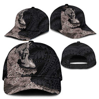 Hawaiian Tropical Plants Turtle and Shark Classic Cap Polynesian Art Tattoo Grayscale Color LT03