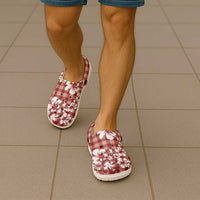 Hibiscus Pakala Fantasy Red Clogs Shoes Tropical Floral Stylized - Polynesian Pride