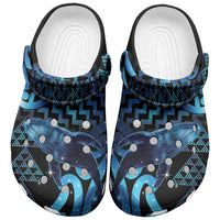 Humpback Whale Matariki New Zealand Clogs Shoes NZ Maori Paikea Poutama Luxury Blue LT14 Blue - Polynesian Pride