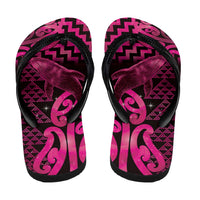 Humpback Whale Matariki New Zealand Flip Flops NZ Maori Paikea Poutama Luxury Pink LT14 - Polynesian Pride