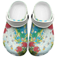 Japanese and Hawaiian Culture Fusion Clogs Shoes Irezumi with Turtles and Lei Kakau Pattern Fresh Vibe