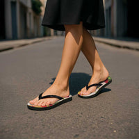Japanese and Hawaiian Culture Fusion Flip Flops Irezumi with Turtles and Lei Kakau Pattern Sunset Vibe