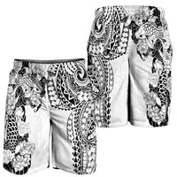 Japanese Irezumi and Hawaiian Polynesian Art Tattoo Shorts for Men White Color - Polynesian Pride