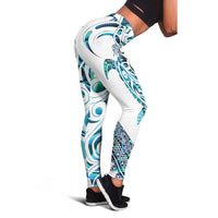 Kahui Whetu Paua Shell Kowhaiwhai Taniko Leggings Turtle Tattoo Maori Tribal Style