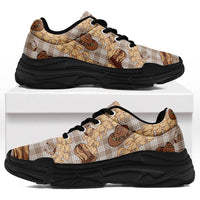Khaki Palaka Hawaii Cowboy Chunky Sneakers Puakenikeni Lei Paniolo Papale Seamless Vibes - Polynesian Pride