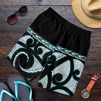Kia Ora New Zealand Shorts for Men Aotearoa Proud Maori Paua Shell Silver Fern - Polynesian Pride