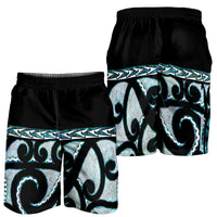 Kia Ora New Zealand Shorts for Men Aotearoa Proud Maori Paua Shell Silver Fern - Polynesian Pride