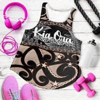 Kia Ora New Zealand Women Racerback Tank Aotearoa Proud Maori With Silver Fern - Polynesian Pride