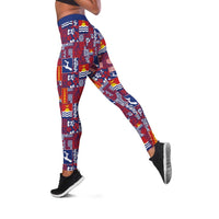 Kiribati Tekeraoi n te Kiritimati Leggings Pacific Patchwork Xmas Vibes - Polynesian Pride