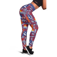 Kiribati Tekeraoi n te Kiritimati Leggings Pacific Patchwork Xmas Vibes - Polynesian Pride