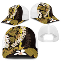 Kula Aloha Hawaii Lei Mesh Trucker Cap Tropical Flowers Elegant Vibe LT14 - Polynesian Pride