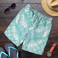 Light Turquoise Mermaid Puakenikeni Maile Lei Shorts for Men